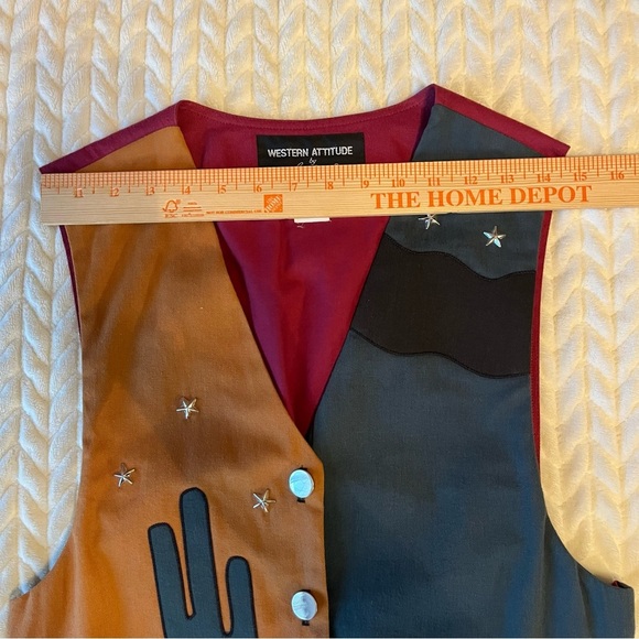 Lilia Smitty Western Attitude Cactus Vest Medium Cotton Studded Cowgirl Texan - Picture 9 of 12